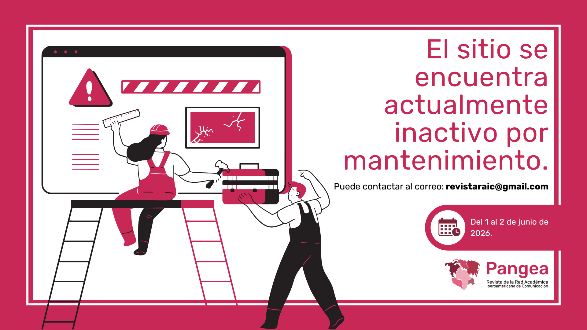 Revista Pangea en mantenimiento / en manteniment